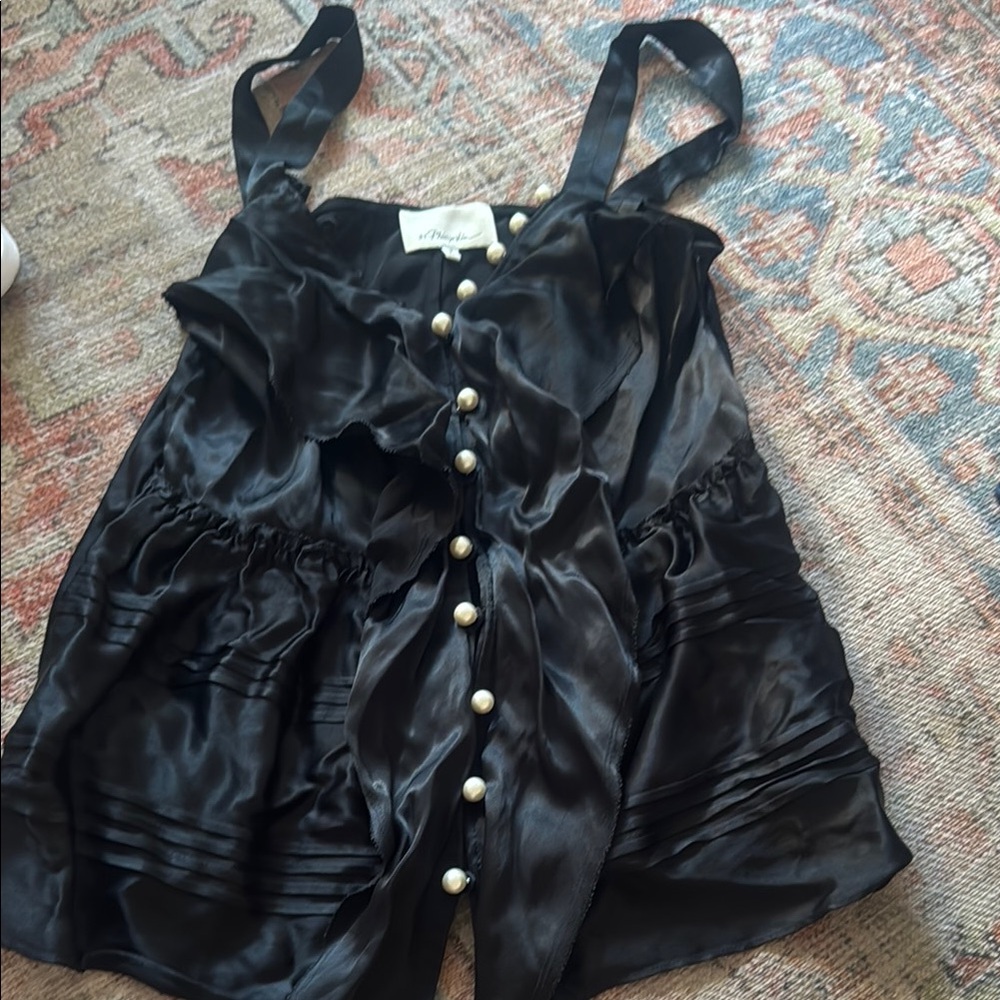3.1 Phillip Lim Satin Top with Pearl Buttons